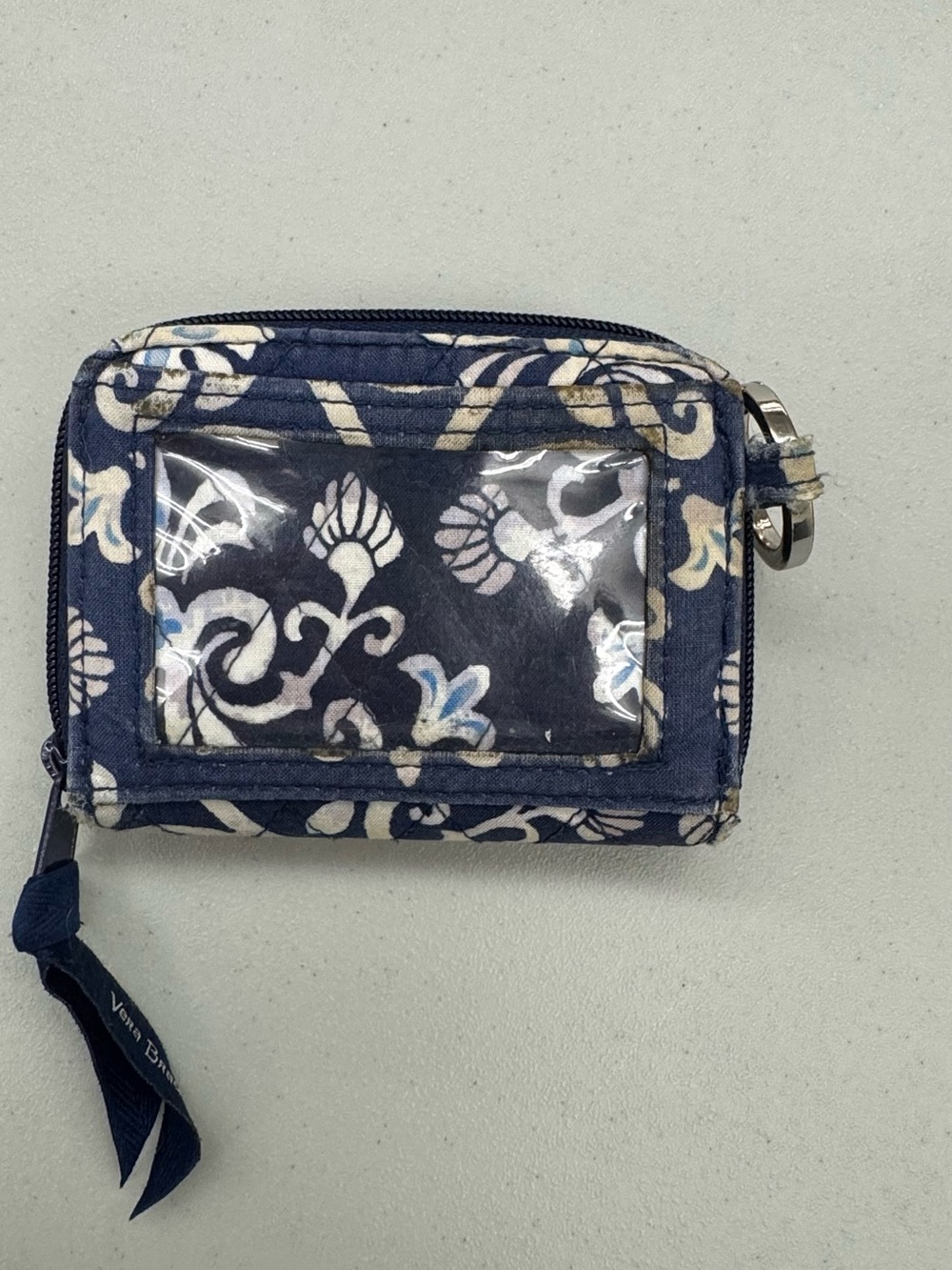 Vera Bradley Navy Floral Card Wallet with ID Pocket